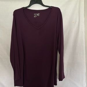 Long sleeve V-neck super soft jersey top